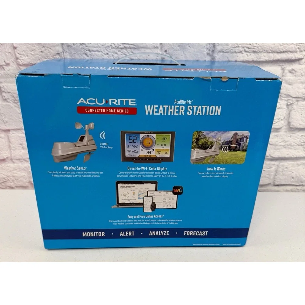 Acurite Iris Weather Station with Rain Gauge and Wind Speed/Direction, Indoor Ou